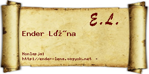 Ender Léna névjegykártya